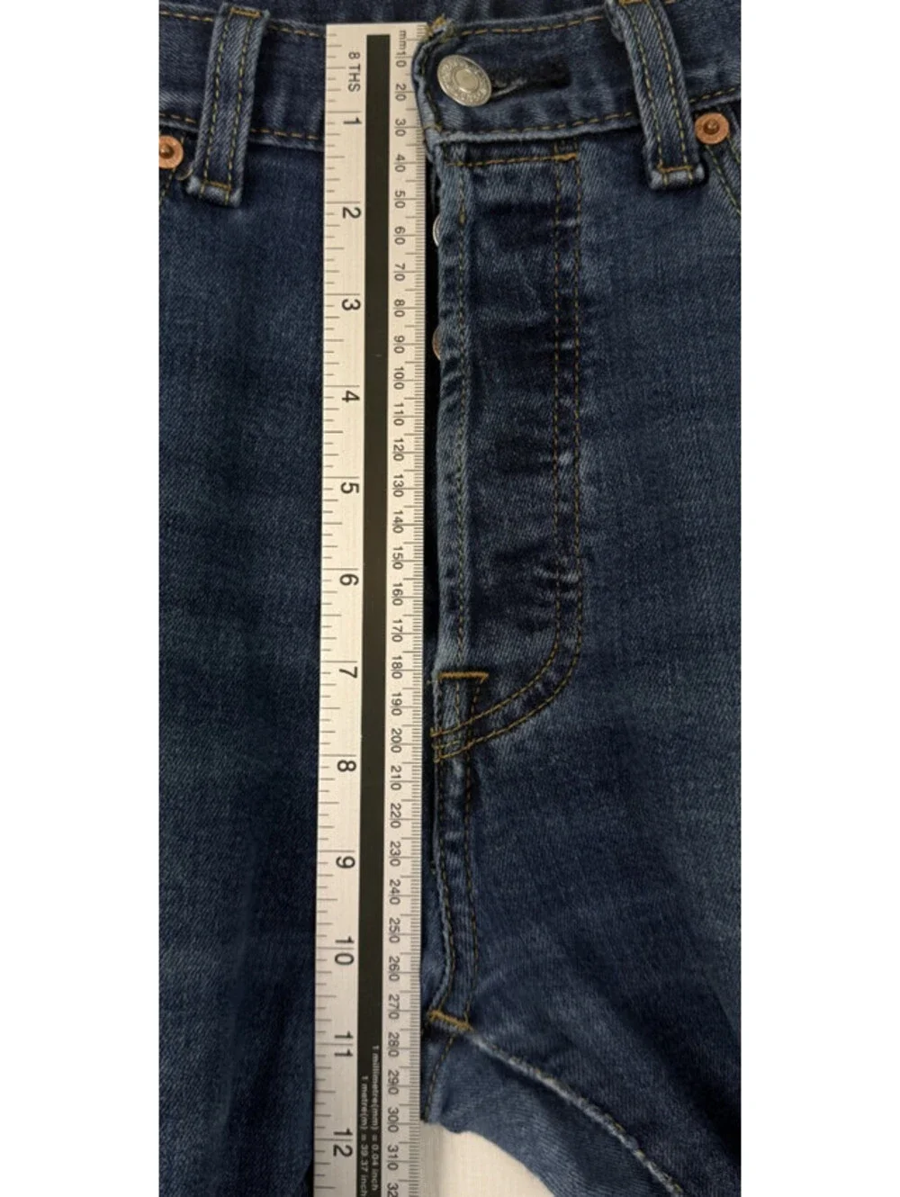 Levis 501 Jeans Mens 31x30 Blue Denim Button Fly Straight Leg Stretch Casual